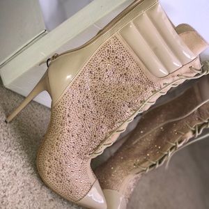 Akira Blush-pink, studded bootie